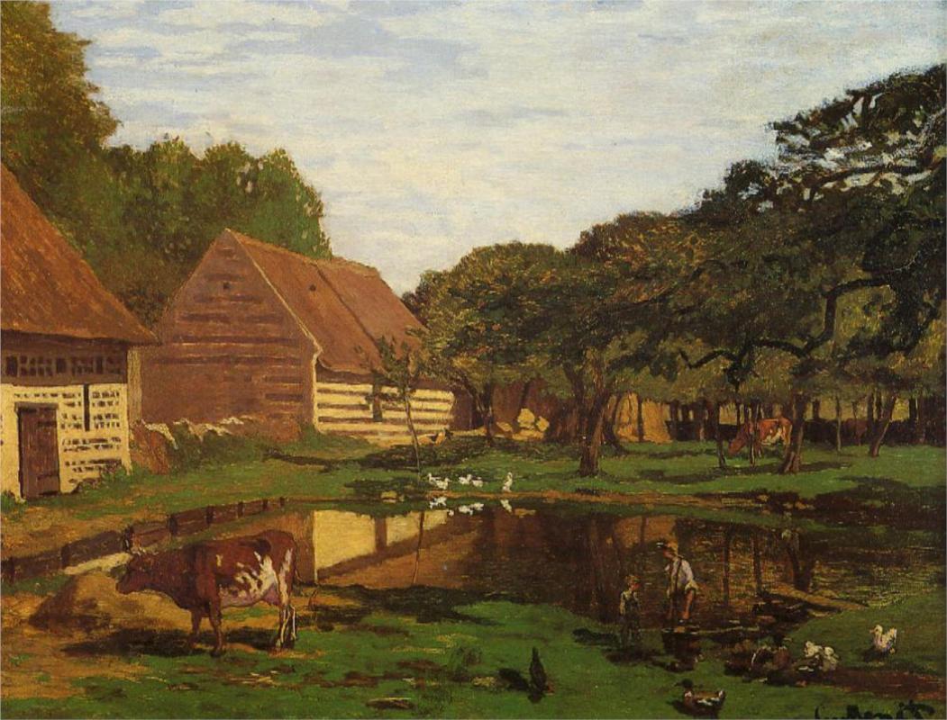 A Farmyard in Normandy, 1863 - Claude Monet Paintings